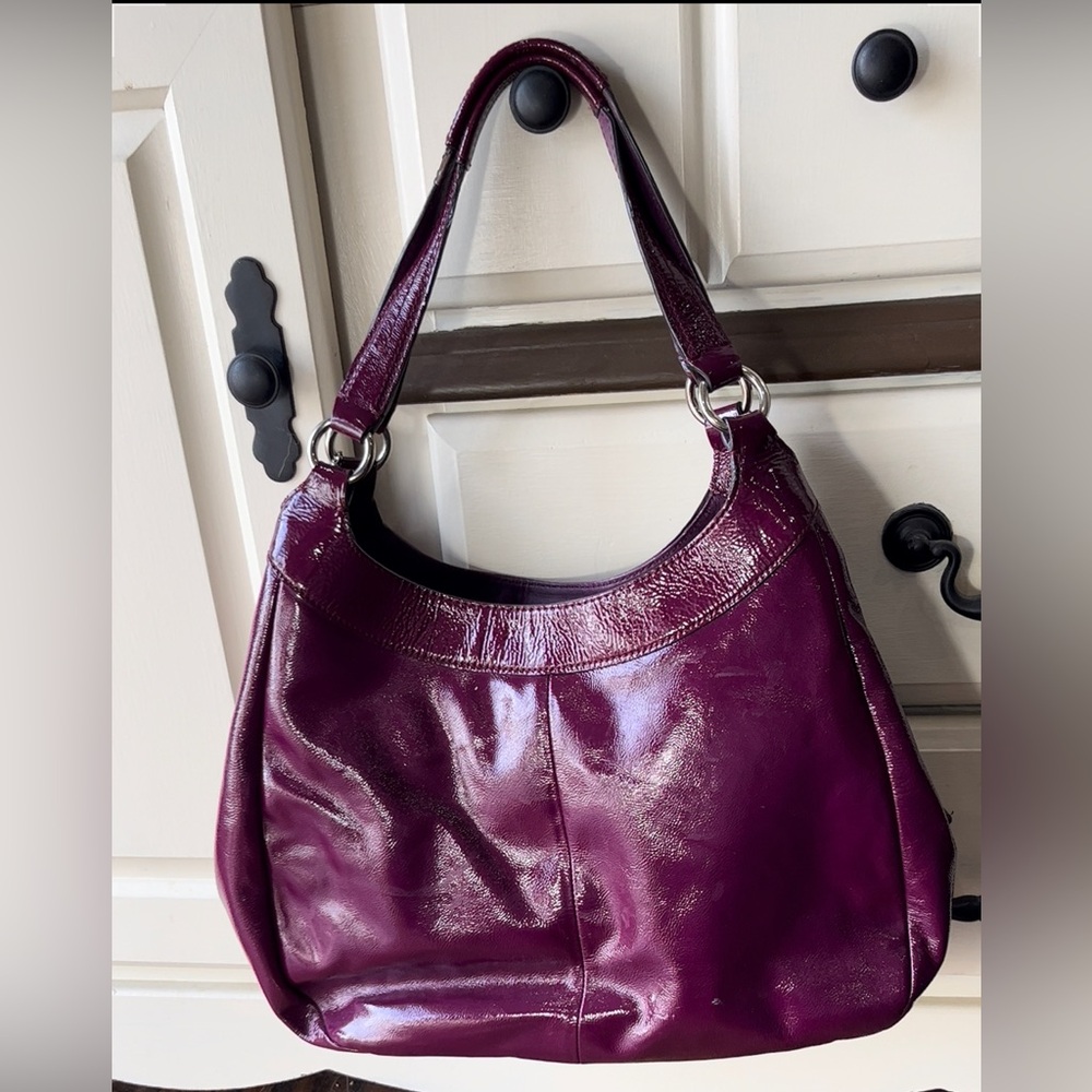 Coach Purple Patent Leather Madison Maggie Hobo Bag - Picture 7 of 12